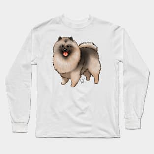 Dog - Keeshond - Cream Brown and Black Long Sleeve T-Shirt